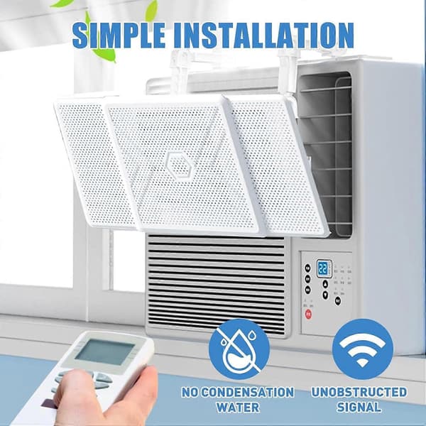 Justerbar luftkonditioneringsdeflektor, väggmonterad infällbar AC-ventilationsdeflektor för hem och kontor (Peng)