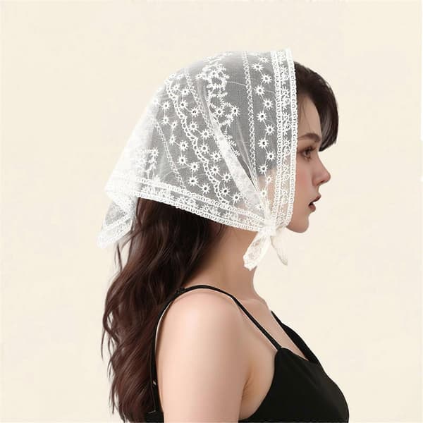 Trendig triangulär huvudduk, håraccessoar som andas, unisex-design, avslappnad huvudbonad, lättskött, vit (Peng) White