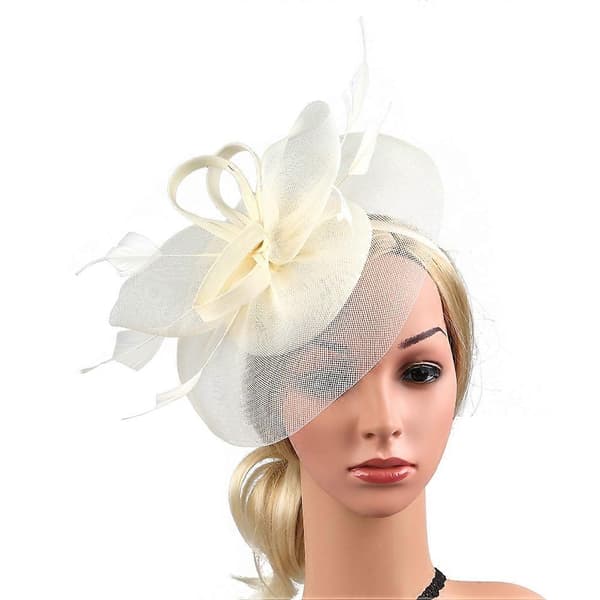 Fascinator-hatt för tebjudning, diadem för kvinnor till bröllop och fest (Peng)