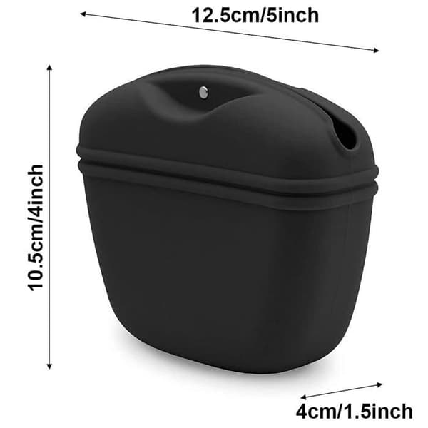 Hundetaske - Silikone - med magnetisk lukning og taljeklips - Sort (Pe)