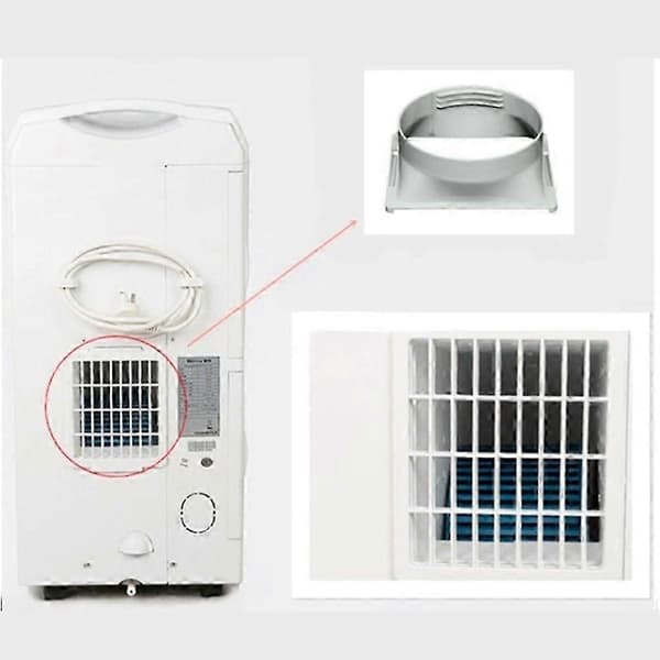 2 stk. firkantet interface 150 mm bærbar mobil aircondition udstødningsslangeadapter (Peng) Silver-Gray