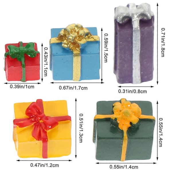 Miniatyrpresentförpackning i harts för dockskåpsdekoration, 25-pack (Peng)