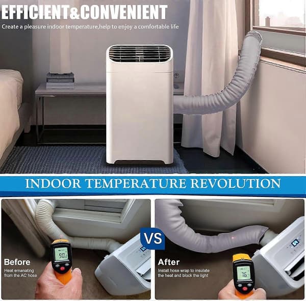Isoleringsskydd för luftkonditioneringsslang – Flexibelt dammtätt hölje för 5\" & 5,9\" ventilationsrör (Peng)