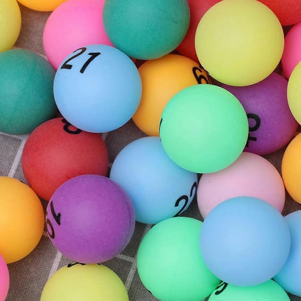 4 cm nummererede fest-trækningsbolde (Peng)