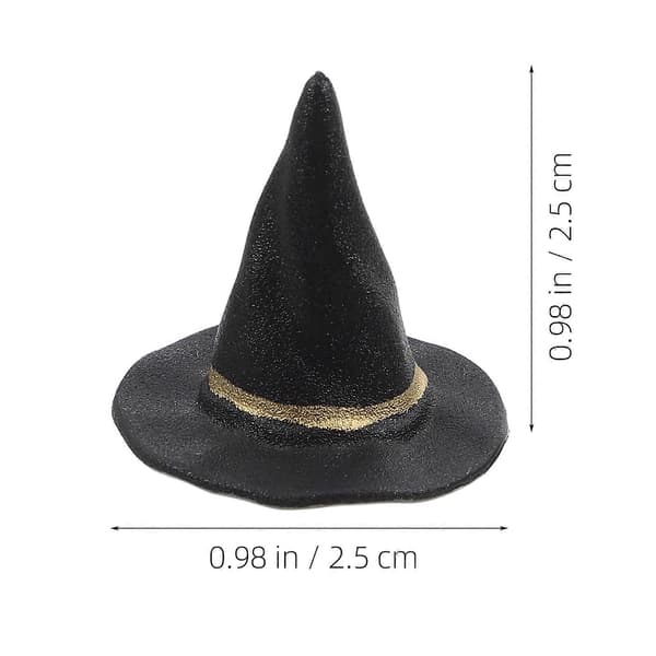 Mini heksehatte til Halloween-fest, 20 stk. sorte plastik-håndværksrekvisitter (Peng)