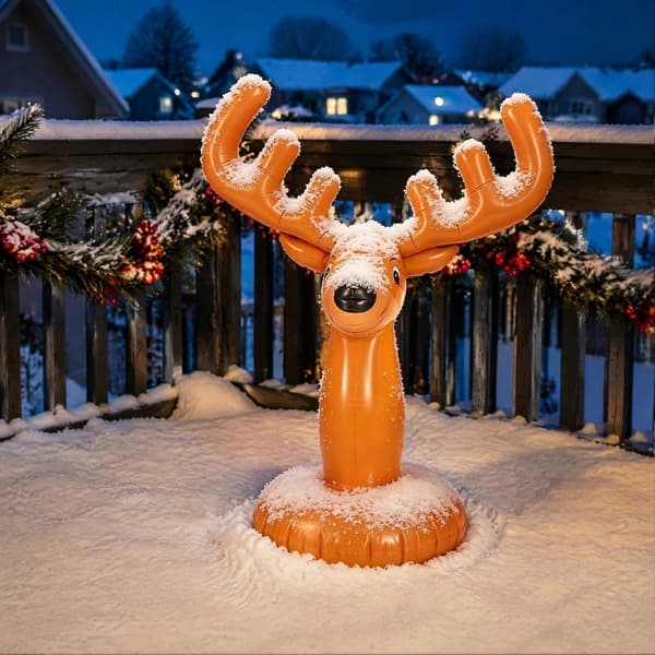Oppusteligt rensdyr-ringkastspil til julefrokosten (Peng) Reindeer