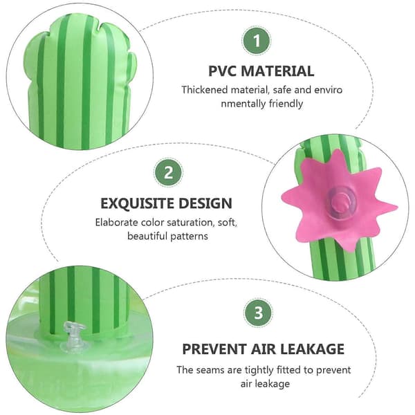 Uppblåsbar simulerad kaktus för dekoration 1 set PVC hållbar grön (Peng)