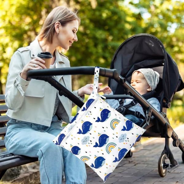 Set med 2 vattentäta regnbågsvalväskor, återanvändbara för babysimdräkt, simning, gym, ingen (Pe)