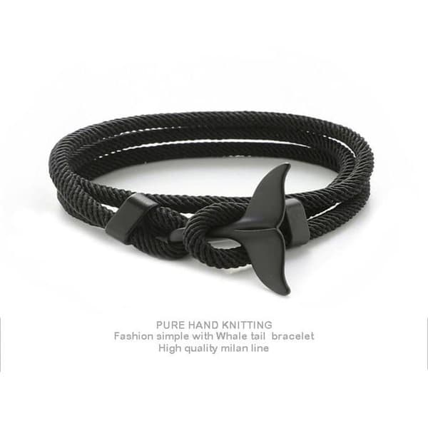 Justerbart armbånd til mænd i nylonpolyester, hvalhale, anker, skildpadde, ingen (Pe)