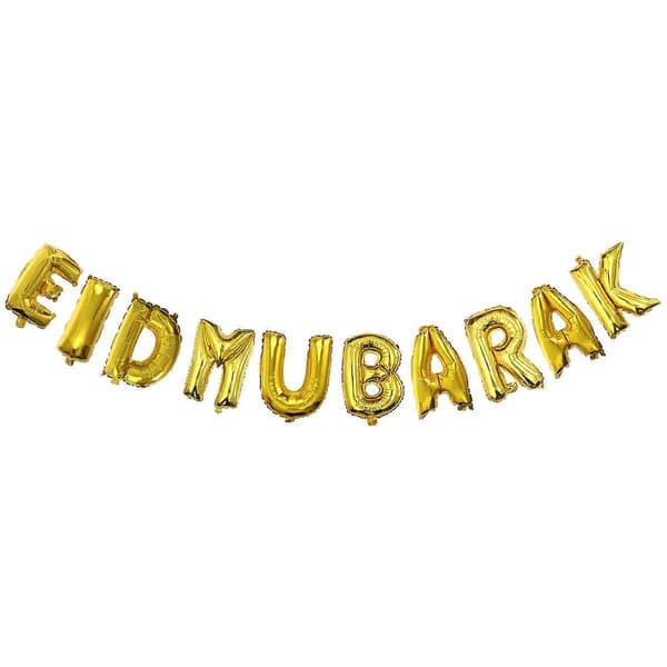 16 tuuman EID MUBARAK -kirjainilmapallokoriste Ramadan-juhlaan ja Eid al-Adhaan (kulta) (Peng)