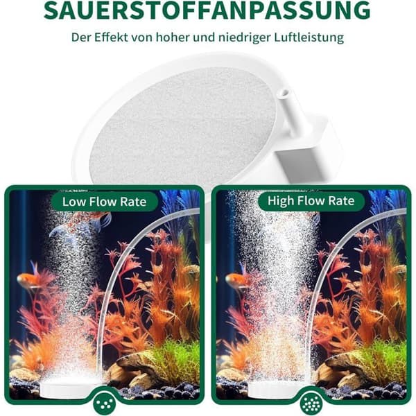 Stillegående luftsten til akvarium - 80 mm Nano luftsten - Meget opløst iltdiffusor (Pe)