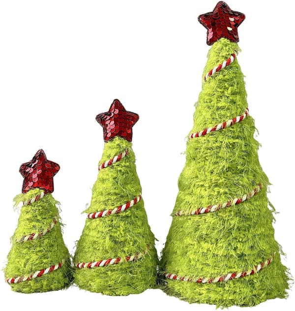 Mini kunstigt juletræssæt med tre (Pe)