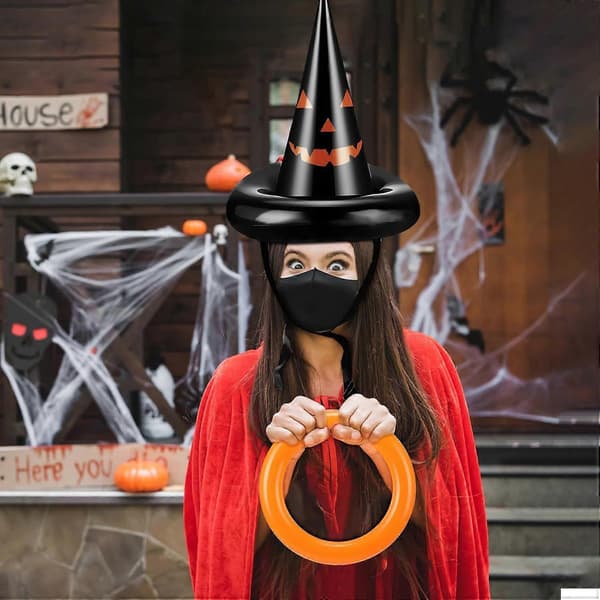4-sæt Halloween oppusteligt ringkast-spil (Peng)