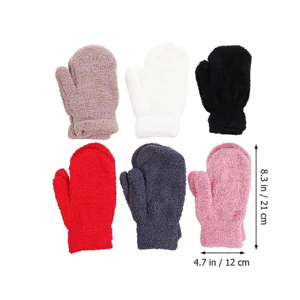 Puolifleece-lapaset lämpimät käsineet 6 paria (Peng)
