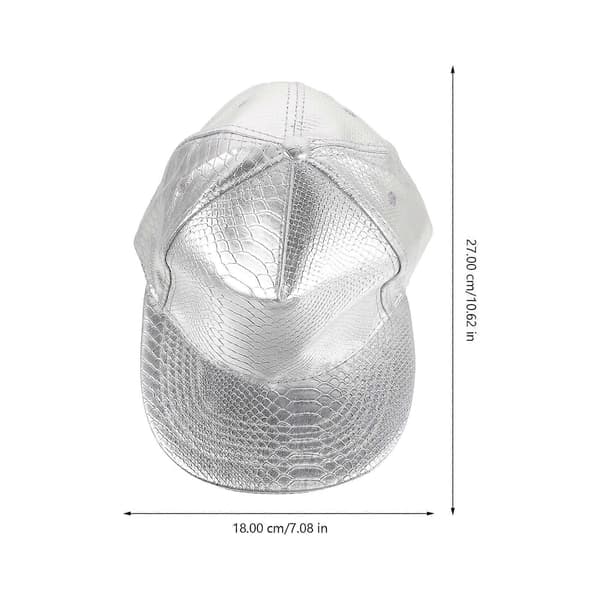 Silverfärgad basebollkeps i PU-läder, unisex med platt skärm för golf, 1-pack (Peng)