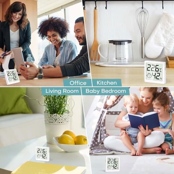 Indendørs termometer, mini LCD digitalt termometer, lille vægmonteret indendørs hygrometer til flerfarvet termometer (Pe)