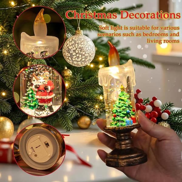 Flammefri julelys - ULISEM - Glimmer sneglaskugle - LED-figurer - 15 cm - Flammefri sikkerhed (Pe)