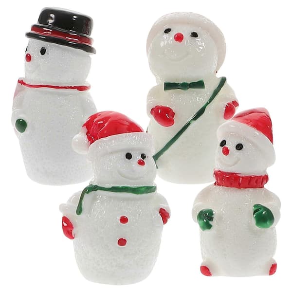 Jule-snemand i harpiks til hjemmet, 8 stk. assorterede farver figurer (Peng)