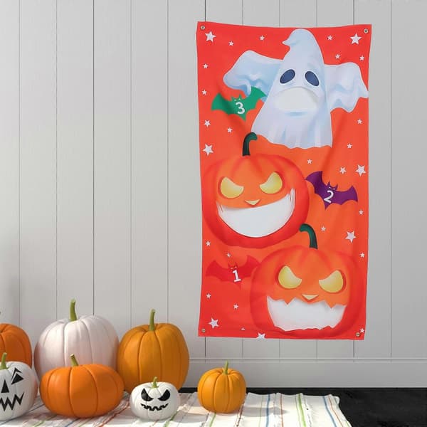 Halloween kastspel flagga för inomhus- och utomhuslek 1 set barn kastspel banner (Peng)
