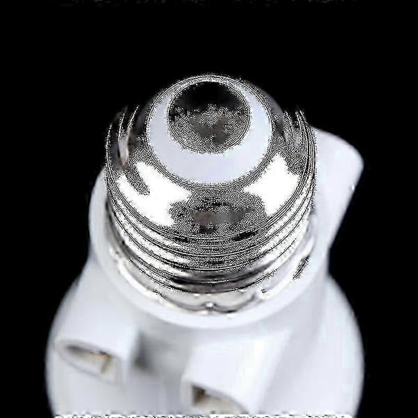 EU-stik E27 fatningsadapter kompatibel med standard Edison-skruepærer (Peng) White 1pc