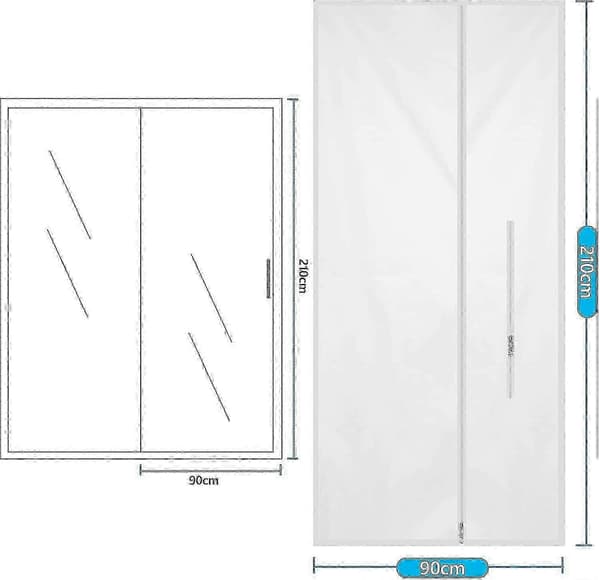 Bärbar AC-dörrtätning 90x210cm väderskydd inga verktyg enkel installation premium (Peng)