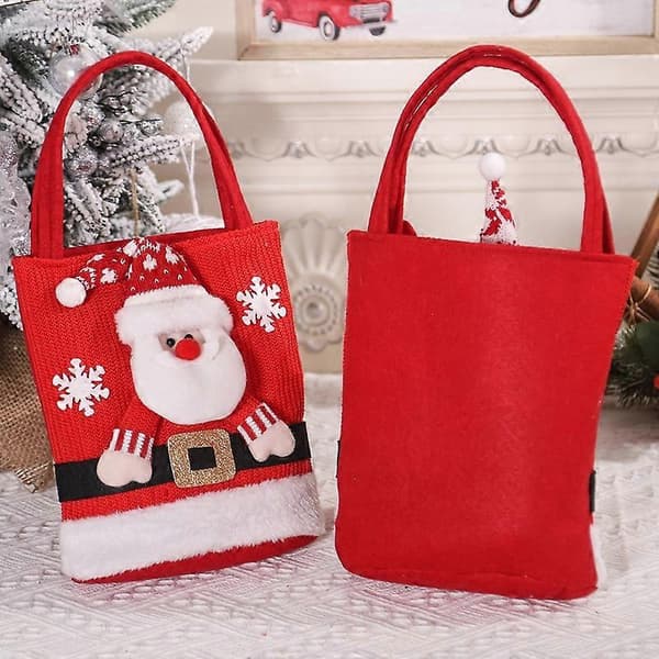 Söt juldekoration presentpåse med stor kapacitet för barn godispåse (Pingvin) Santa Claus