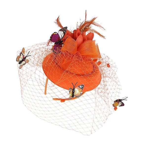 Bröllopshårband med nät-minihatt för kvinnor, 1 st accessoar (Peng)