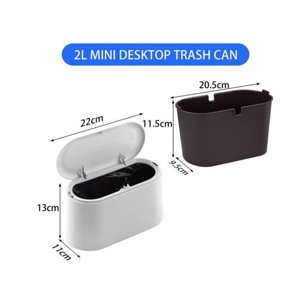 Bordskorg - Designer - 22x11x13cm - Tryckknappslock - Plast - Badrum/Kontor (Pe)