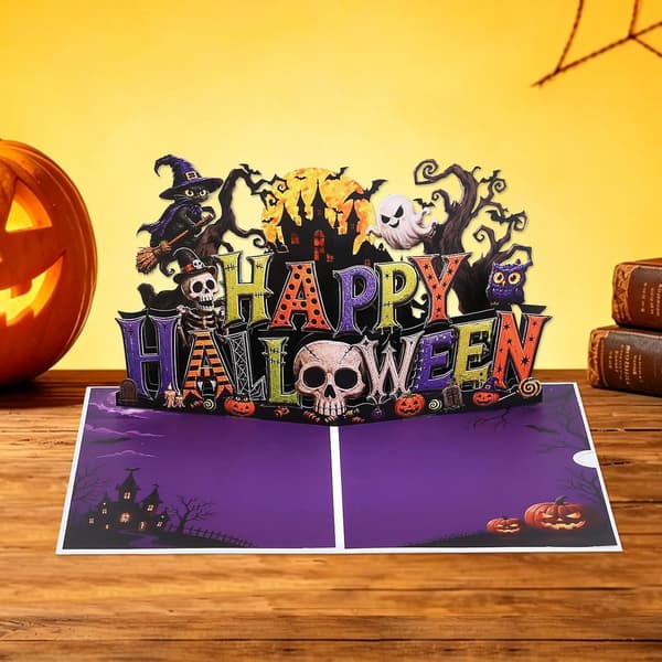Håndlavede Halloween-dekorationer Cardsian Pop Up-hilsner (Pe)