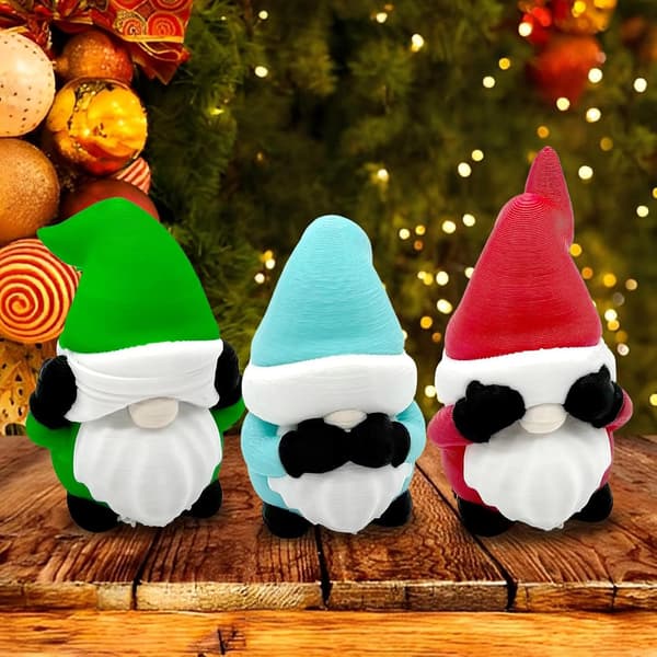 Jul Tricolor Trädgårdstomtefigur 3D-printad (Pe)