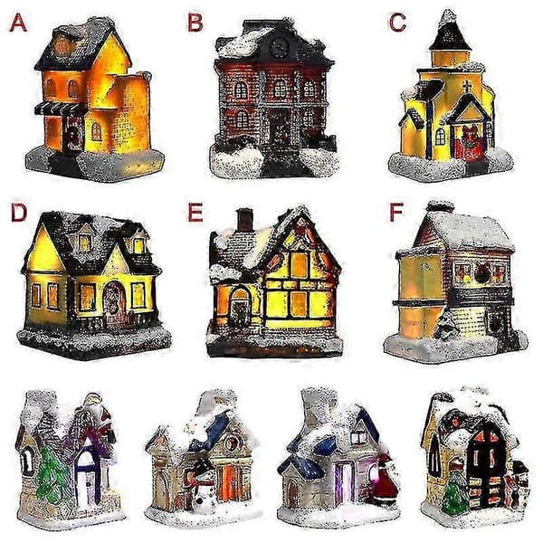 Julby med LED-belysning snöhus juldekoration (Peng)