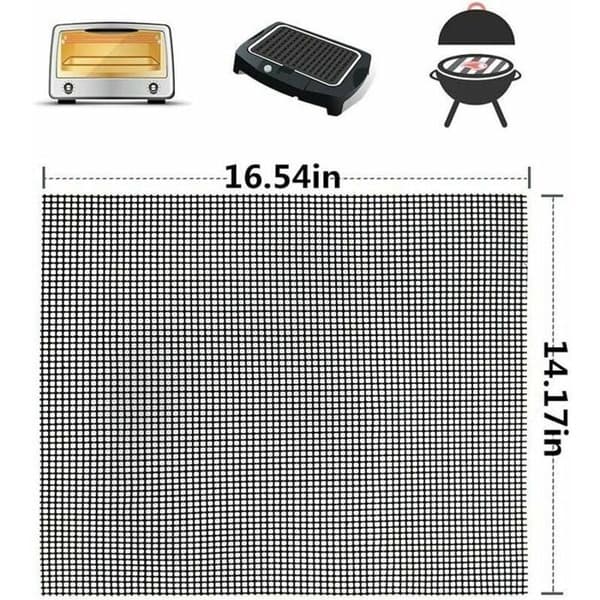Grillmåtte, non-stick grillmåtte 3 stk. - Genanvendelig varmebestandig madlavningsmåtte (Pe)