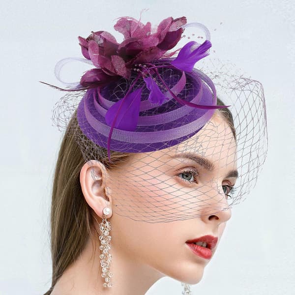 Fascinator-hårband i tyg för bankett, håraccessoar för kvinnor (Peng)