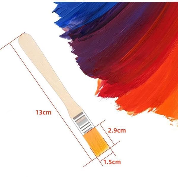 Penslar - 40 delar - Platta borst - Nylon - Längd 13cm (Pe)