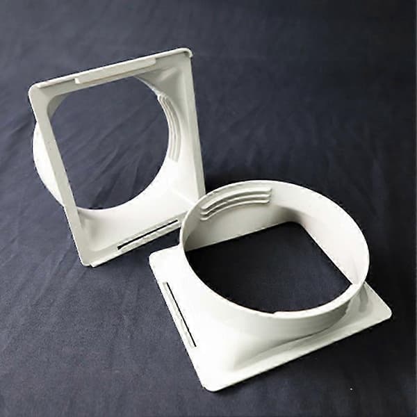 2 stk. firkantet interface 150 mm bærbar mobil aircondition udstødningsslangeadapter (Peng) Silver-Gray