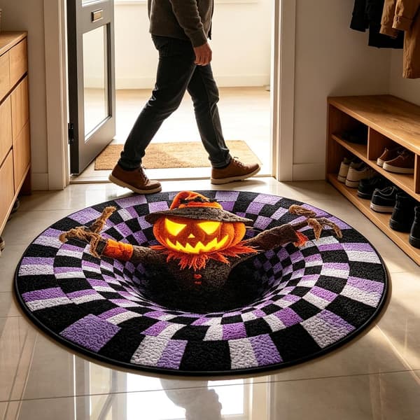 Abyssal Optisk Illusion Quiltad Matta - 3D Design för Badrum eller Sovrum (Pe)