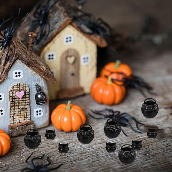 Mini-häxkittlar häxhinkar för dekoration 1 set Halloween-rekvisita (Peng)