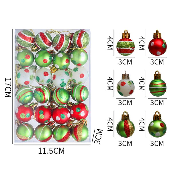 Julgranskulor Set 24 Okrossbara 3cm (Pe)