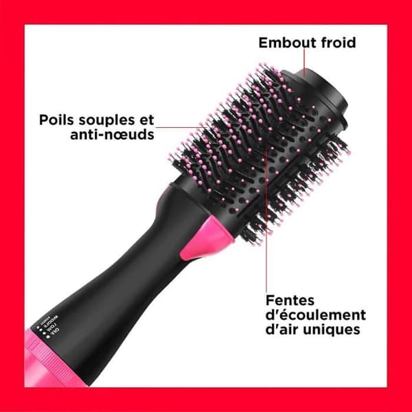 Hårtork, One-Step Volumizing Hårtork, Jonisk och keramisk teknologi, Oval borste, Långt och mellanlångt hår (Peng)