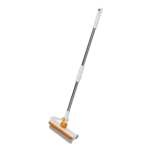 Golvborste med långt skaft för rengöring av uteplats, badrum, garage och kök (Peng) Simple White
