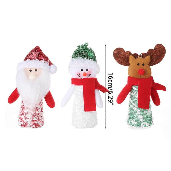 Yndig julemand figur med lys julepynt siddende julemand rensdyr snemand LED dukke julemandsfigur (Peng) deer