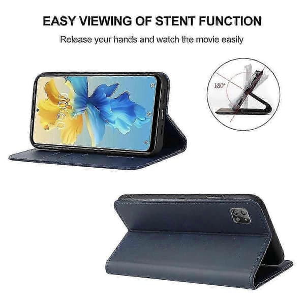 2025 Til Infinix Hot 11 2022 Magnetisk Lædercover til Telefon (Peng) Blue