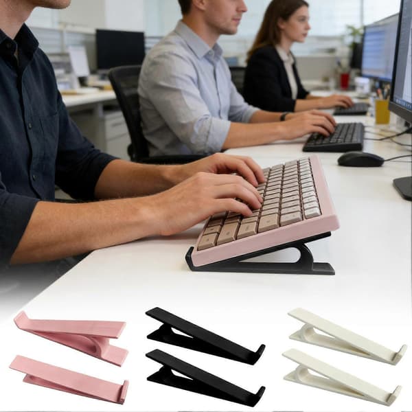 Ergonominen liukumaton kannettava näppäimistön korotusteline (Peng) White 2pcs