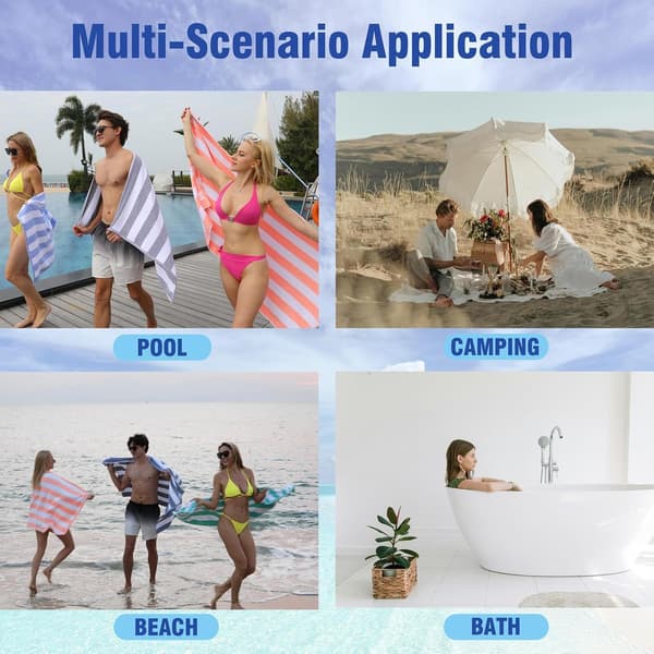 Mjuk extra stor absorberande sandresistent strandhandduk poolskydd (Pe)