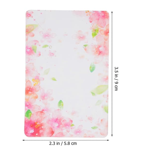 100 st Blomsterörhängeskort Displayhalsbandskort Smyckesdisplay Hängande kort (Peng)