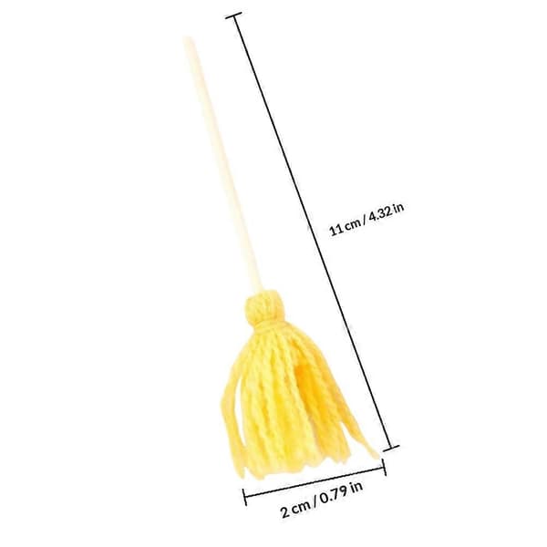 Dukkehus mopper miniature rengøringsværktøj til dekoration 8 stk mini moppe modeller (Peng)