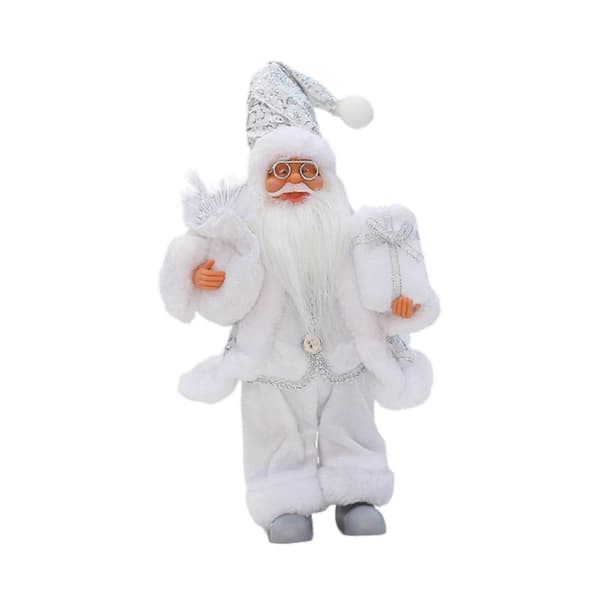 Stående jultomte 30 cm heminredning, julfigur juldekoration (Peng) white