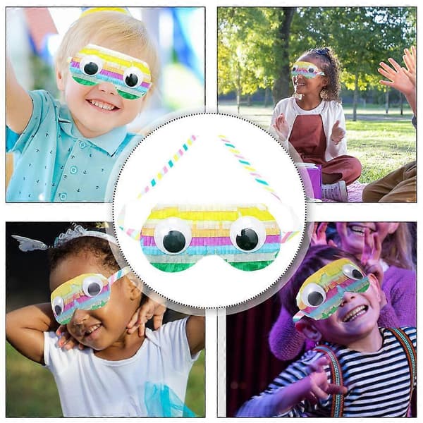 Pinata-bind for øjnene papirmasker til festspil 2 stk. til børn (Peng)