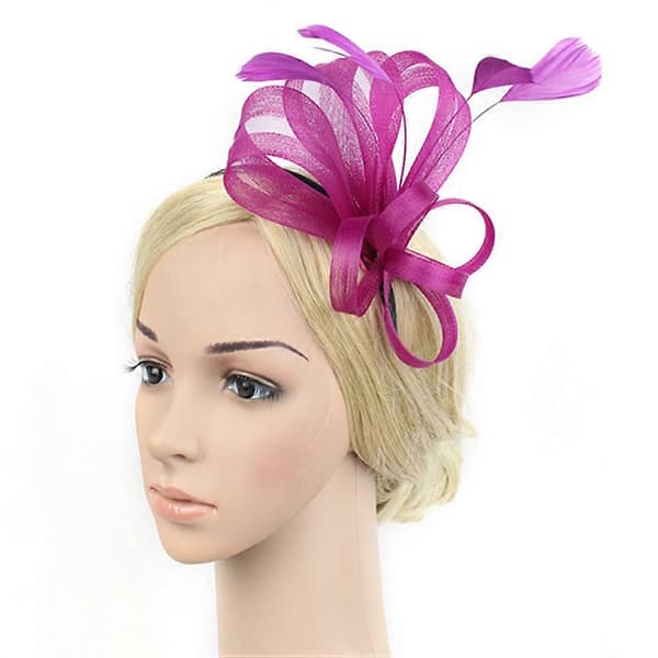 Blommig diadem-fascinator för kvinnor 1 st dekorativ accessoar för tebjudning (Peng)