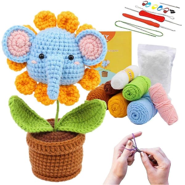 Crochetta Hæklesæt DIY Dyrehæklesæt Hæklesæt til Begyndere (PE)
